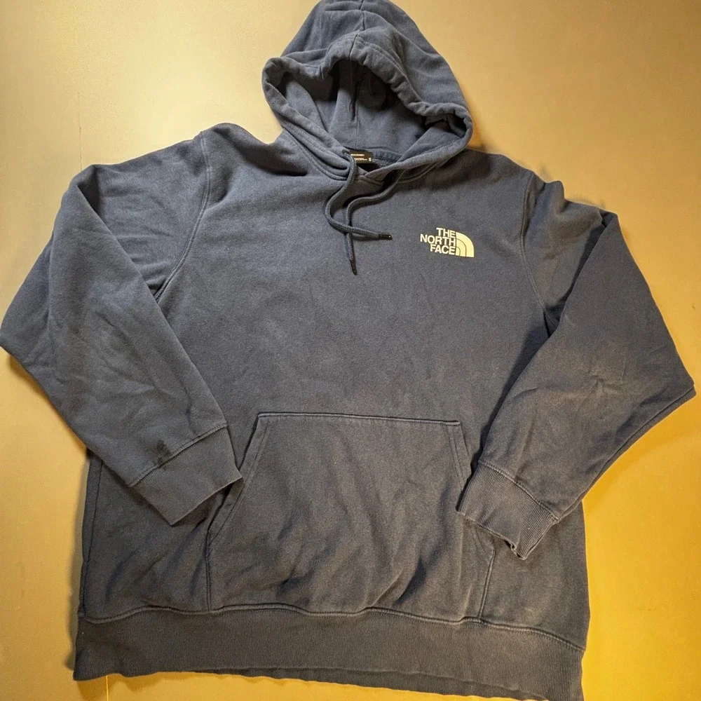 The North Face Hoodie Mens XL Blue‎ Sweatshirt Pullover Never Stop Exploring